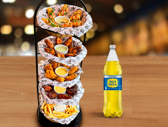 Torre de Alitas + Gaseosa 1L.