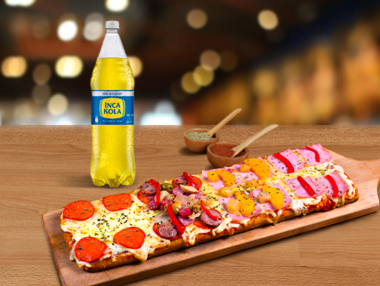 Pizza 4x4 + Gaseosa 1L.