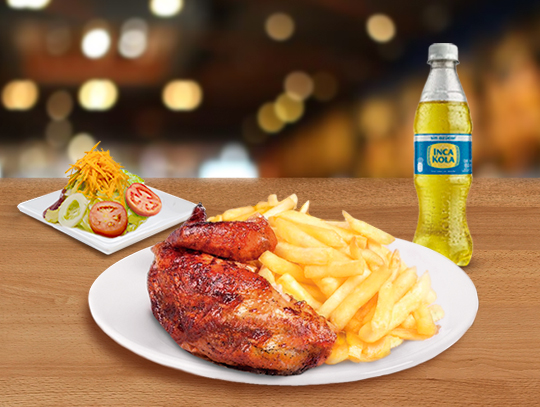 1/4 Pollo a la Brasa + Gaseosa 1/2L.