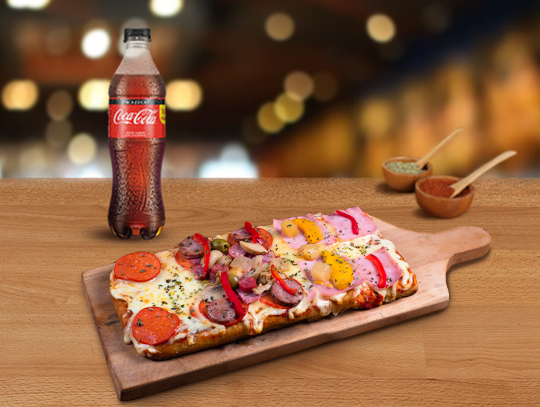 Pizza 4x4 + Gaseosa 1/2L.