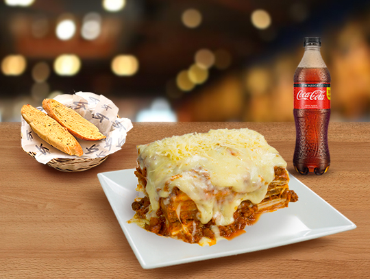 Lasagna + Gaseosa 1/2L