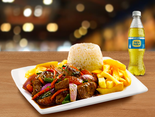 Lomo saltado + Gaseosa 1/2L.